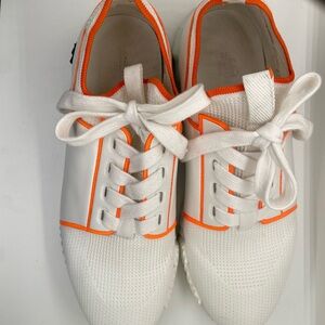 Hermes White and Orange Men's Sneakers